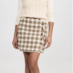 NWT Madewell Quilted Flannel Mini Skirt in Gingham Check. Size:10